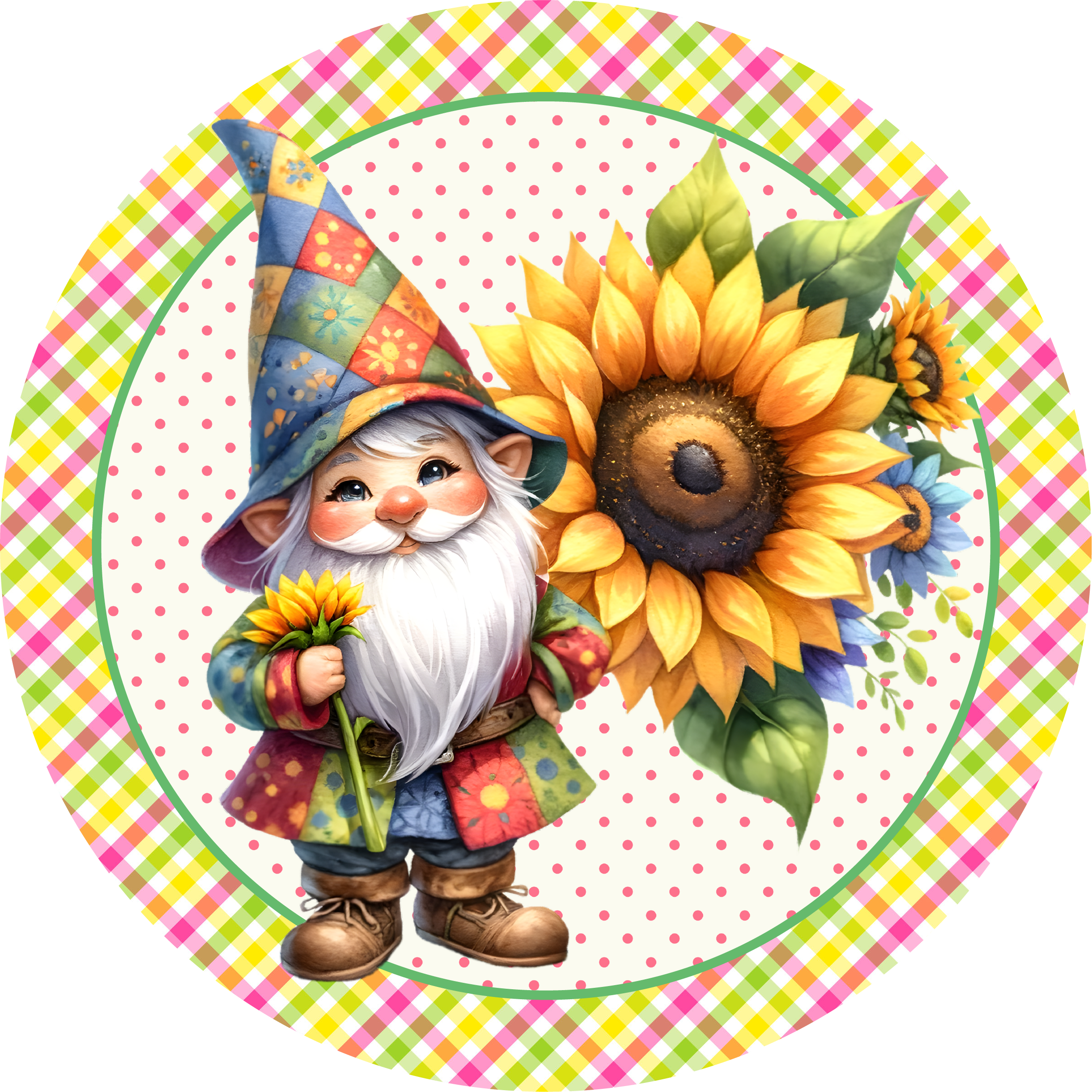 Gnome with Sunflower Metal Sign – Made in USA Online Sale
