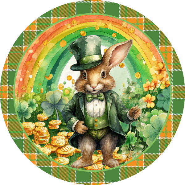 Saint Patrick s Day Bunny Rabbit Metal Sign - Made in USA For Cheap