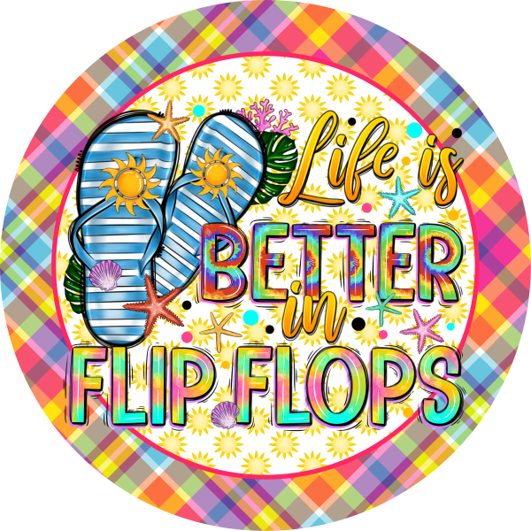 Life is Better in Flip Flop Metal Sign - Made in USA Online Sale