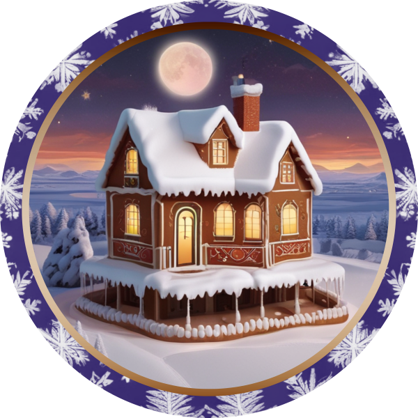 Gingerbread House in The Snow Metal Sign - Made in USA Cheap