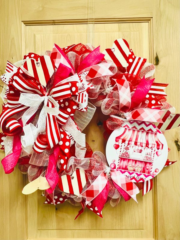 Valentine s Day Candy Shop Wreath with Sign - Made by Designer Leah Online Hot Sale