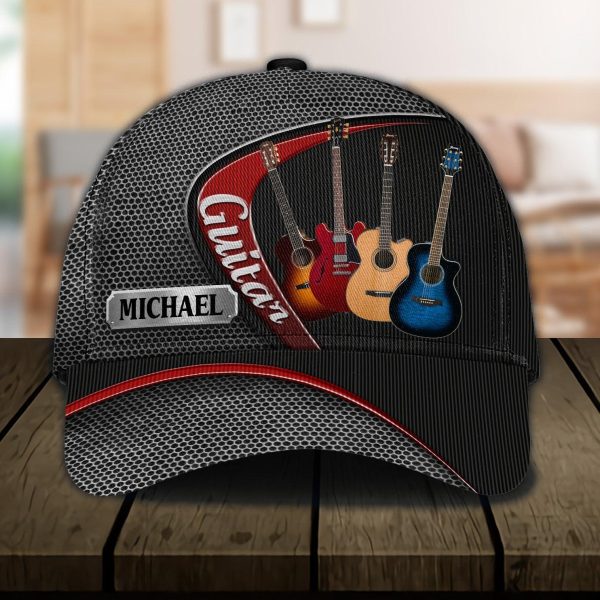 Guitar Personalized Classic Cap, Personalized Gift for Music Lovers, Guitar Lovers - CP080PS02 Online - Image 2
