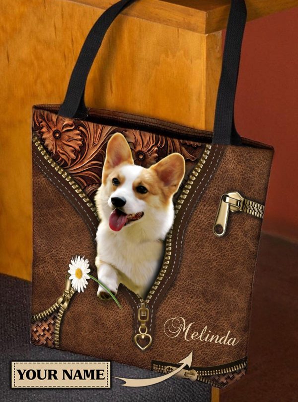 Personalized Corgi All Over Tote Bag, Personalized Gift for Corgi Lovers - TO353PS Cheap